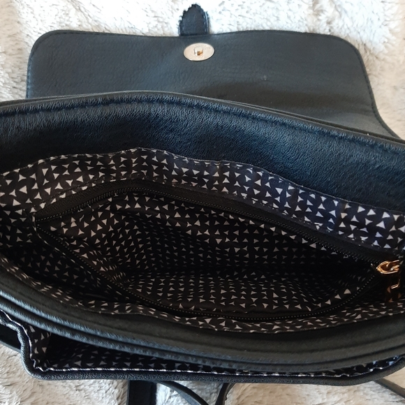 ANTIK KRAFT - Faux Leather Crossbody Snap Front Black - Picture 5 of 13